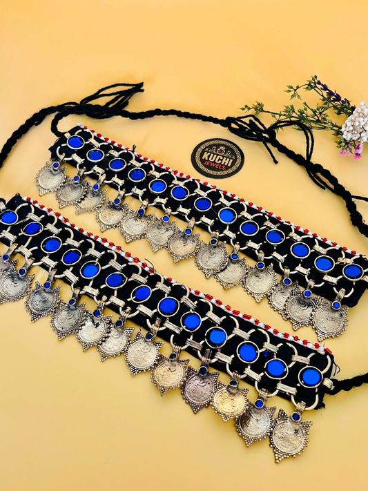 Handmade Golden Leaf Anklet Pair