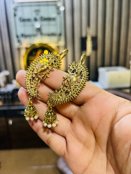Golden Peacock Jhumki Ear Cuff Most Trending