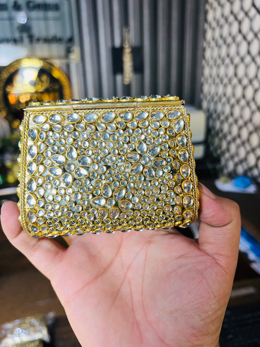 Pure Kundan Shahi Handmade Metal Bag BB-S5