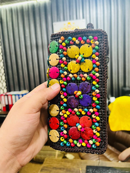 Handmade Wooden Beads Wallet Small