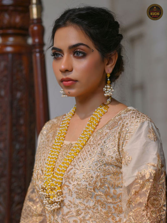 Real Indian Pearl Three Layers Mala Set