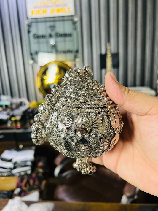 Heer Collection Beautiful Potli Silver Bag-3