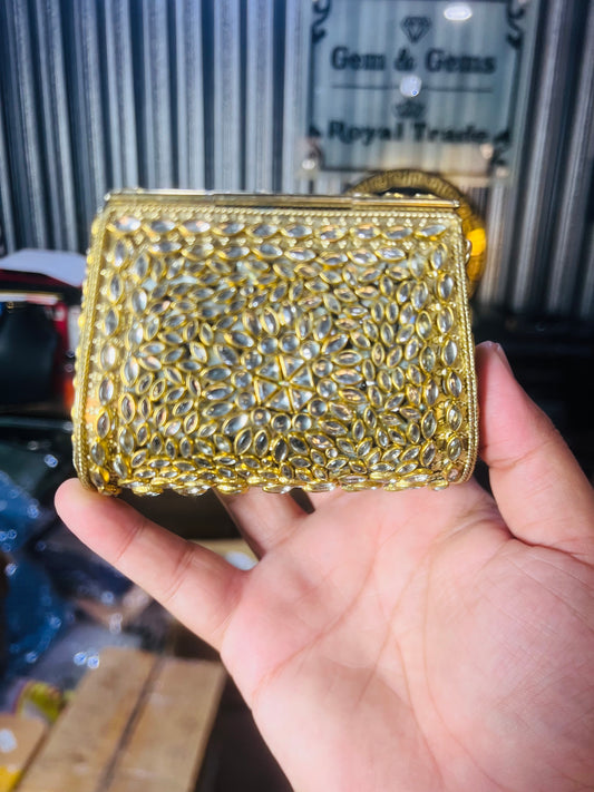 Pure Kundan Shahi Handmade Metal Bag BB-S9