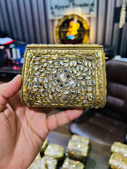 Pure Kundan Hand Work Metal Bag Mid Medium KK-P5