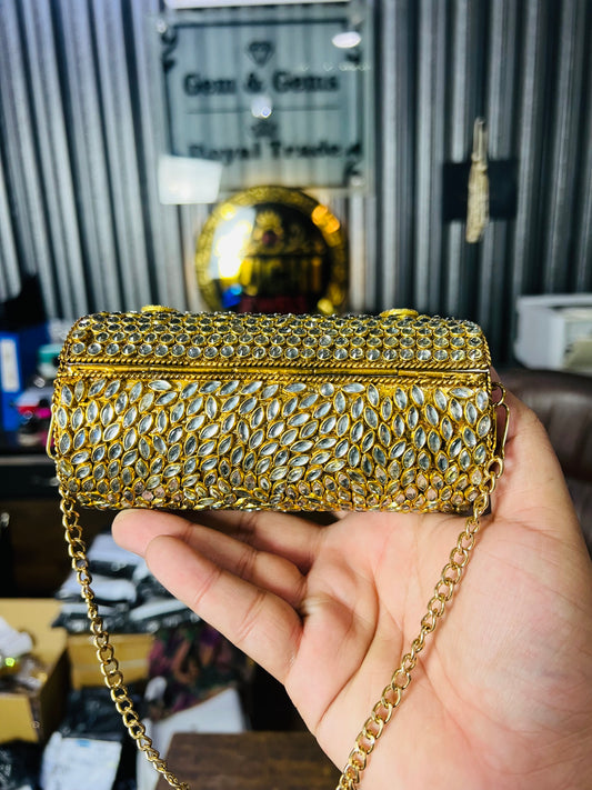 Beautiful Large Kundan Cylinder Bags-E5