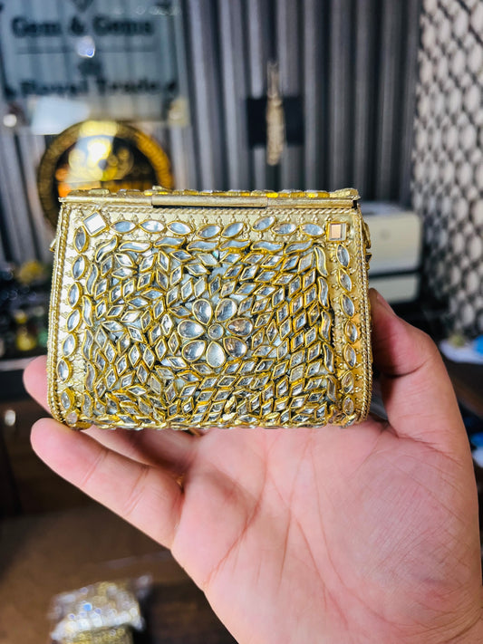 Pure Kundan Shahi Handmade Metal Bag BB-S6