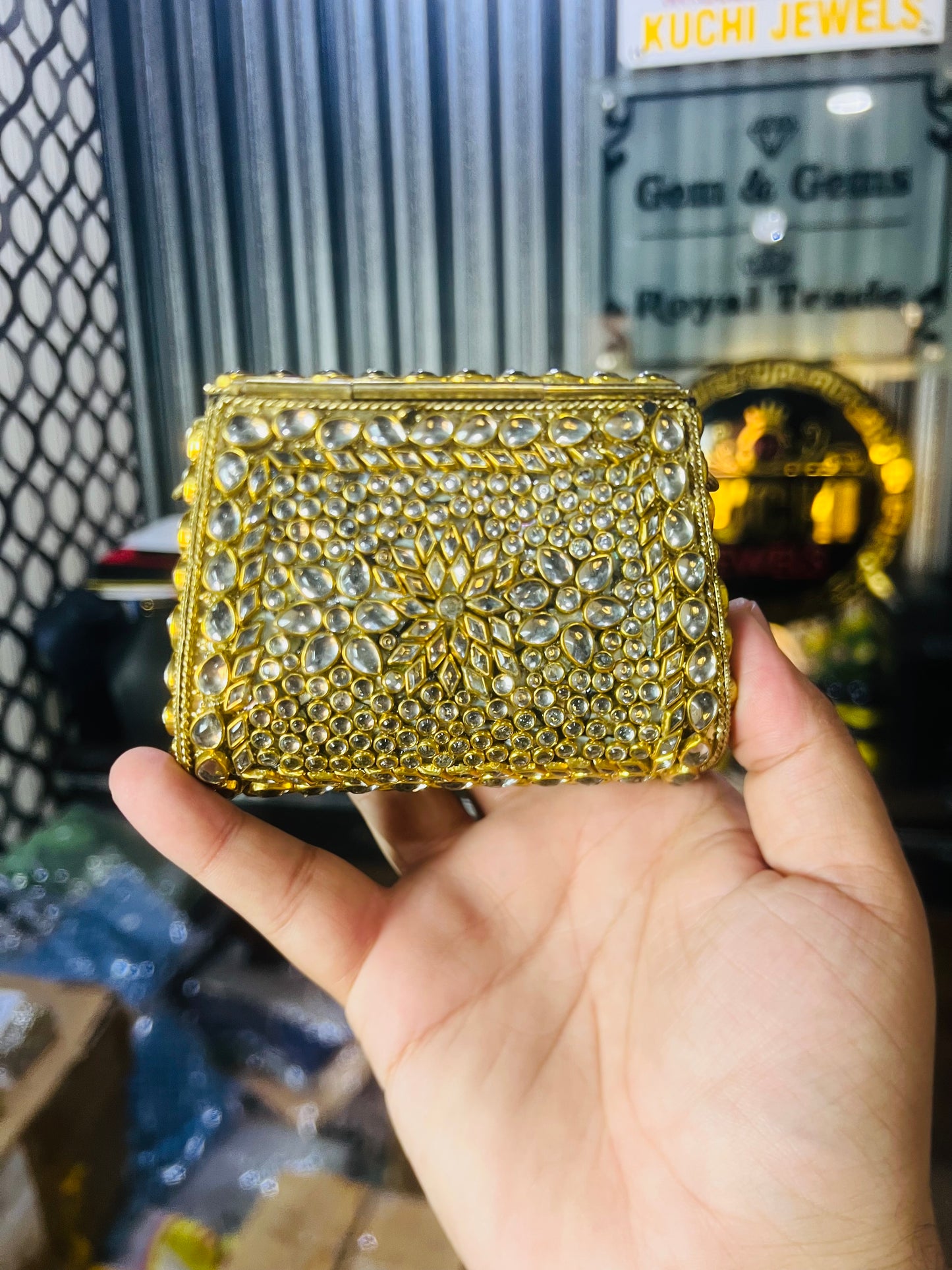 Pure Kundan Shahi Handmade Metal Bag BB-S18