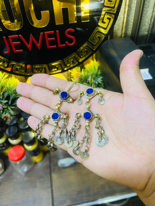 Vintage Chain Earrings With Stone