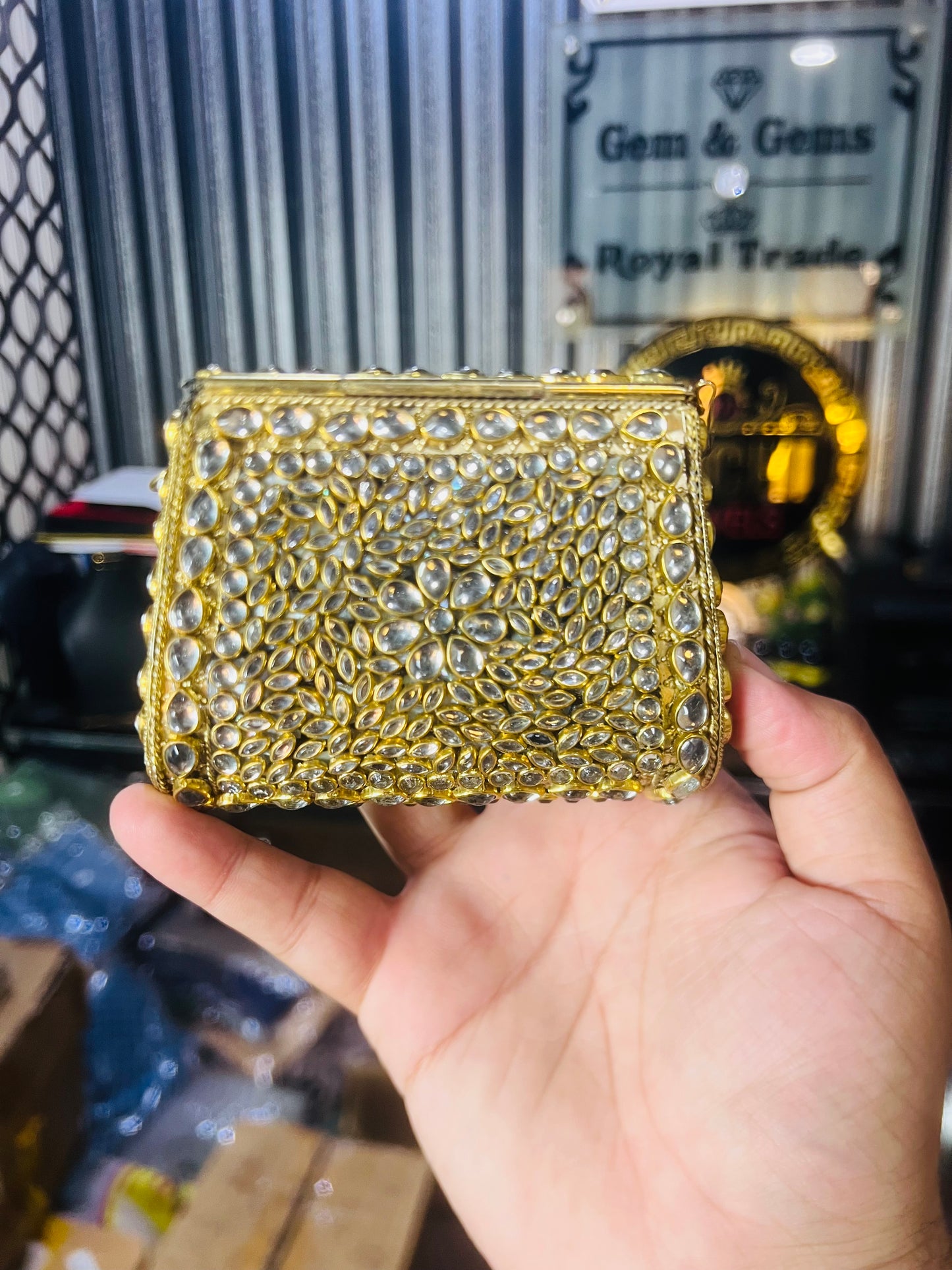 Pure Kundan Shahi Handmade Metal Bag BB-S17