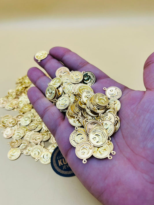 Chand Tara Golden Color Coin For Dress Accessories (100 Pcs)