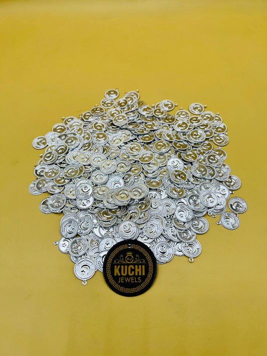 Chand Tara Silver Color Coin For Dress Accessories (100 Pcs)