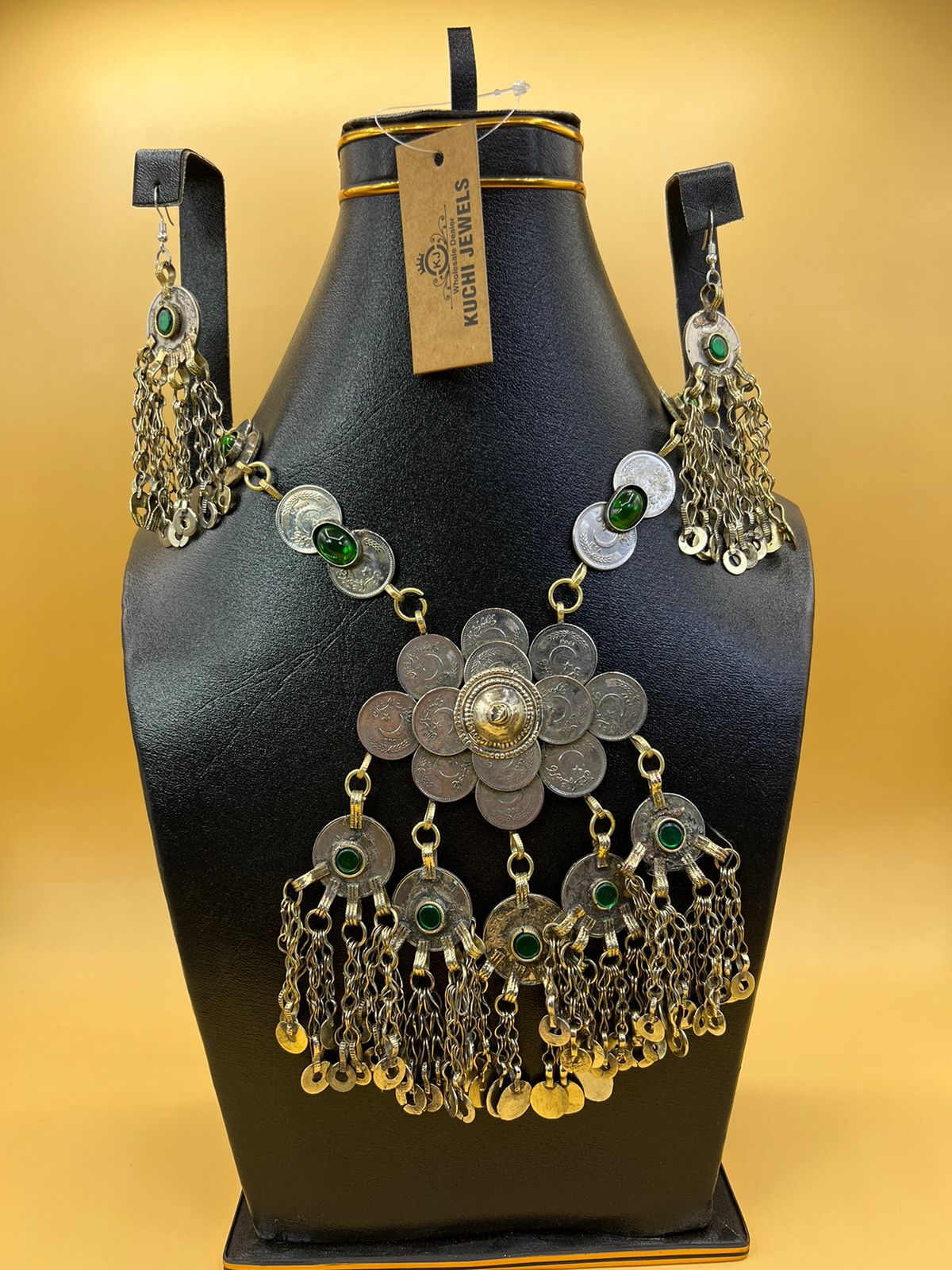 Coins Bunch And Hanging Chain Necklace