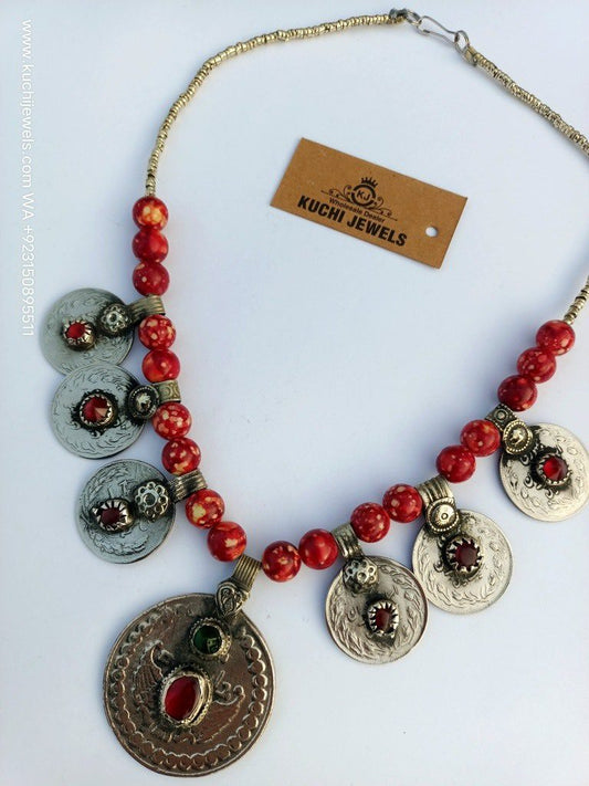 Crystal Coins Wooden Beads Choker