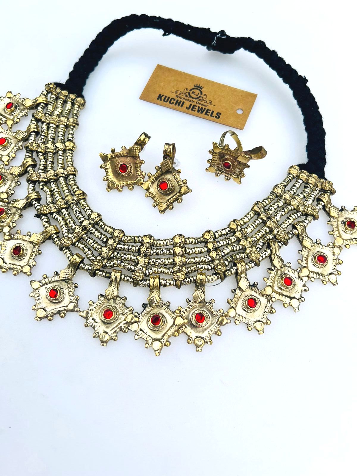 Crystal Red Beads Choker Set