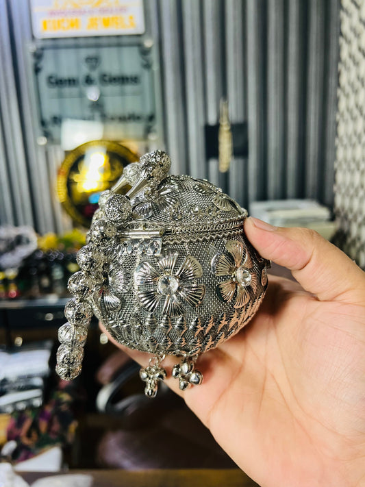 Heer Collection Beautiful Potli Silver Bag-4