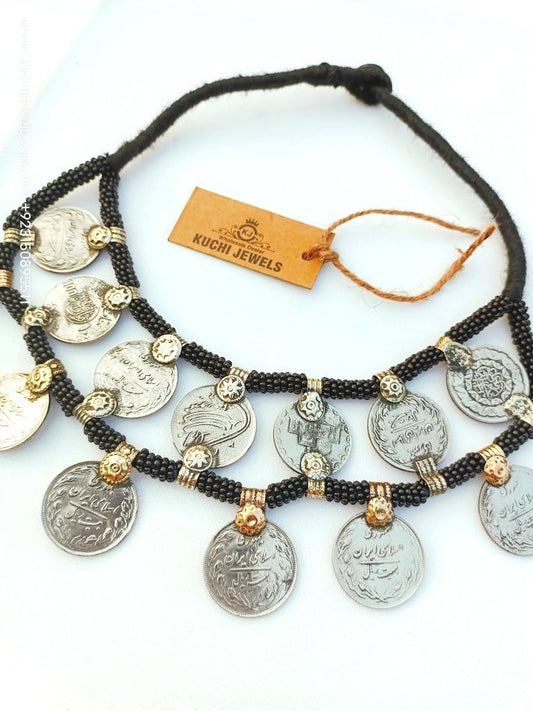 Double Old Coins Layer Choker