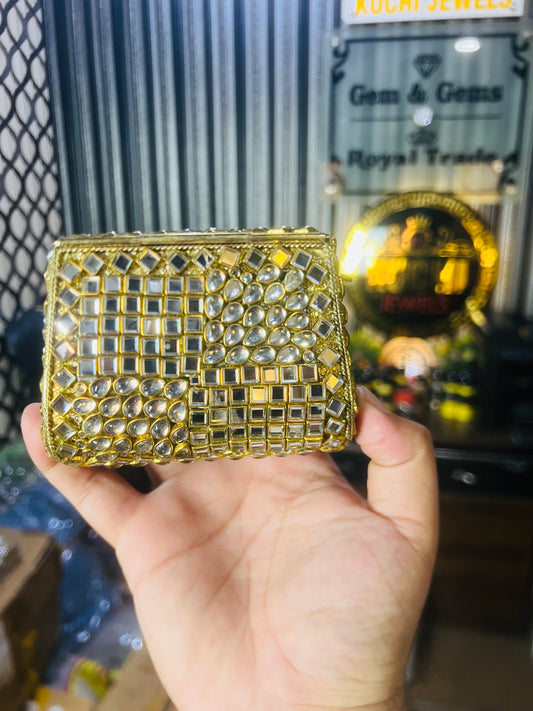 Pure Kundan Shahi Handmade Metal Bag BB-S14