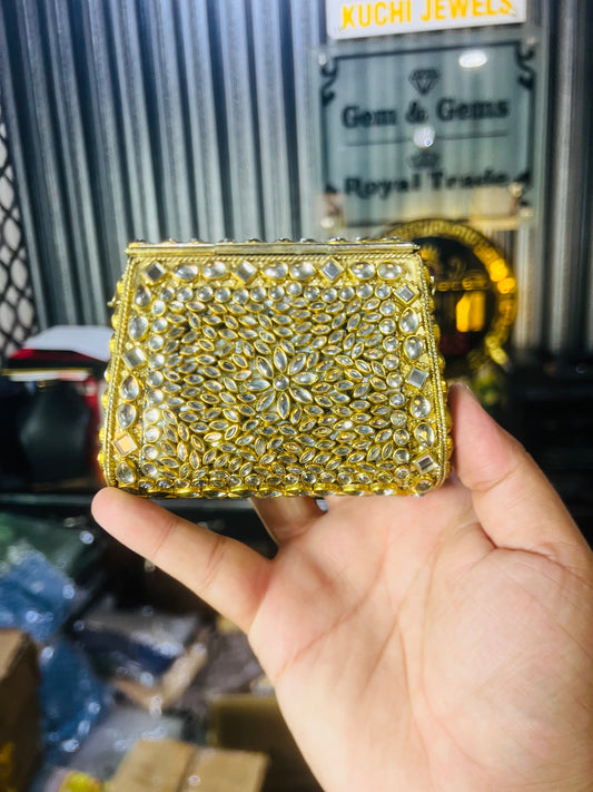 Pure Kundan Shahi Handmade Metal Bag BB-S19