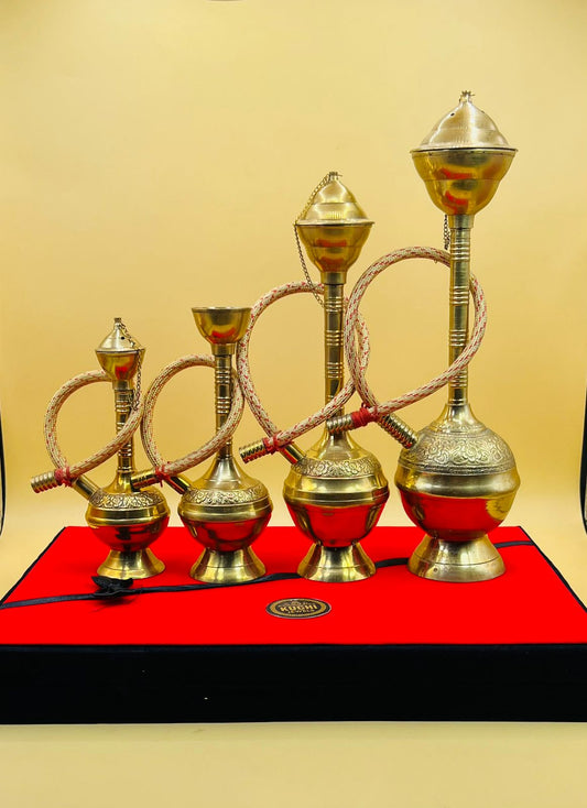 Four Piece Hooka Set Metal Brass
