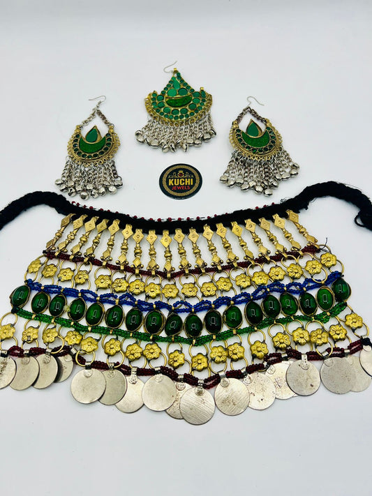 German Silver Afghani Necklace Set