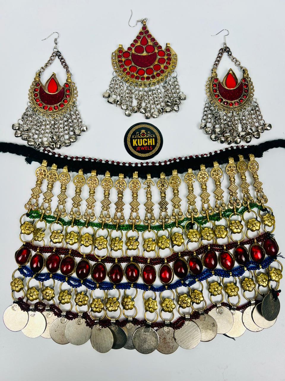 German Silver Afghani Necklace Set