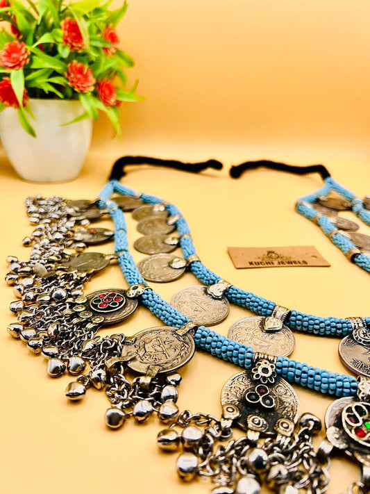 Heavy Vintage Pendants And Turquoise Beads Belt/Necklace