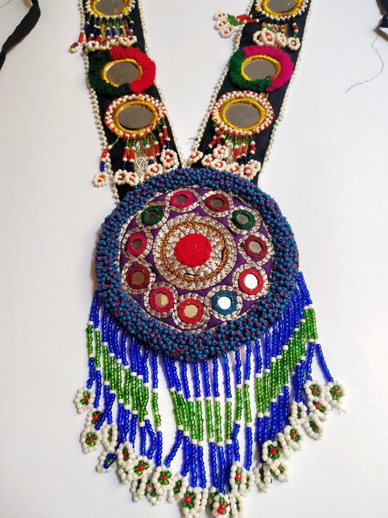 Beaded Medallion Mirror Necklace