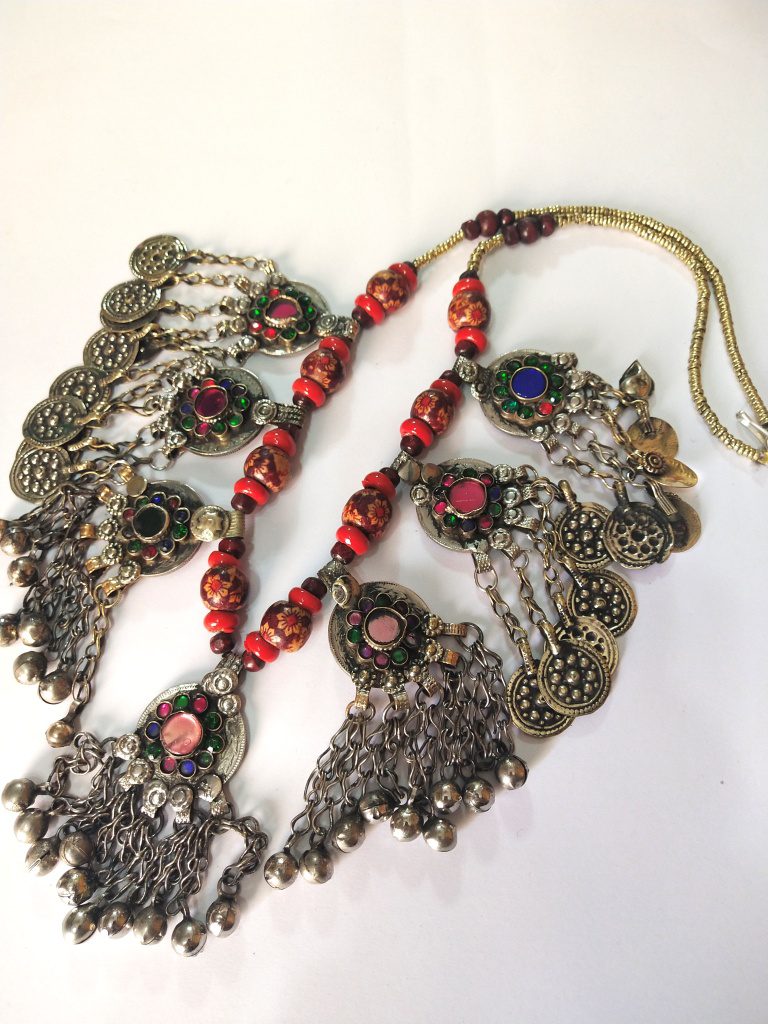 Unique Pendant & Colored Beads Necklace