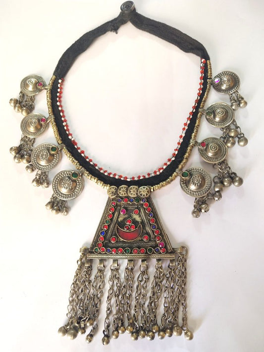 Kuchi Antique Bells Pendant Choker