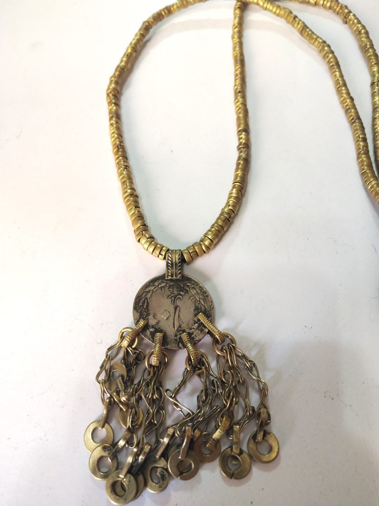 Antique Pendant Metal Beads Necklace