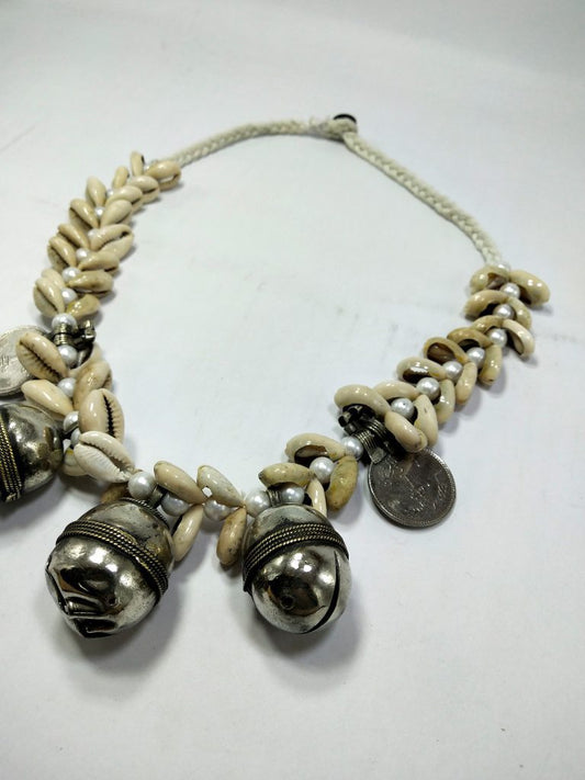 Shell, Bells & White Pearl Necklace