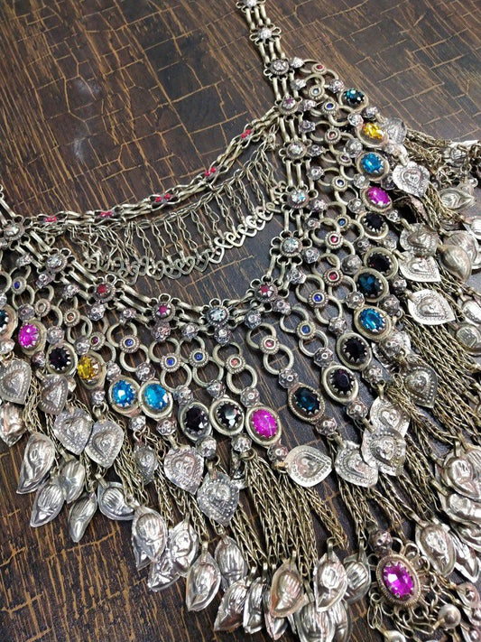 Vintage Tribal Afghan Big Choker