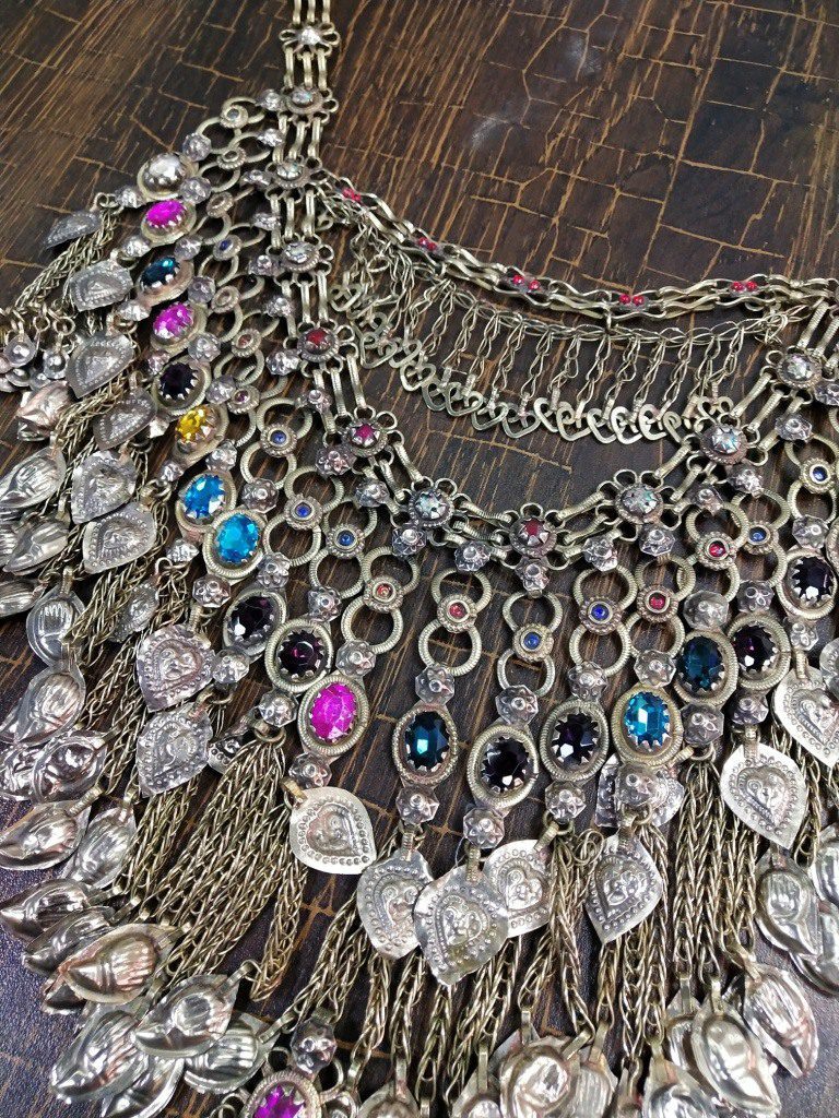 Vintage Tribal Afghan Big Choker