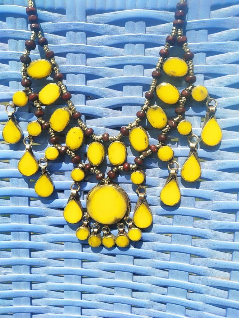Synthetic Yellow Stone Necklace