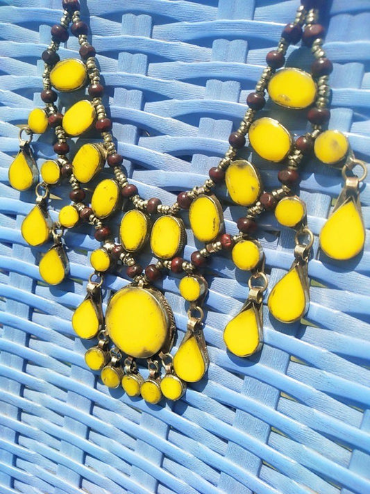 Synthetic Yellow Stone Necklace