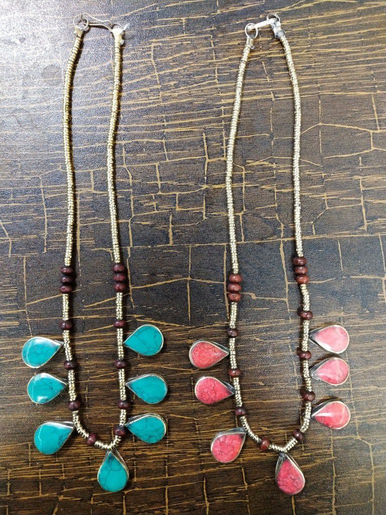 Single Line Synthetic Stone Kuchi Tribal Necklace
