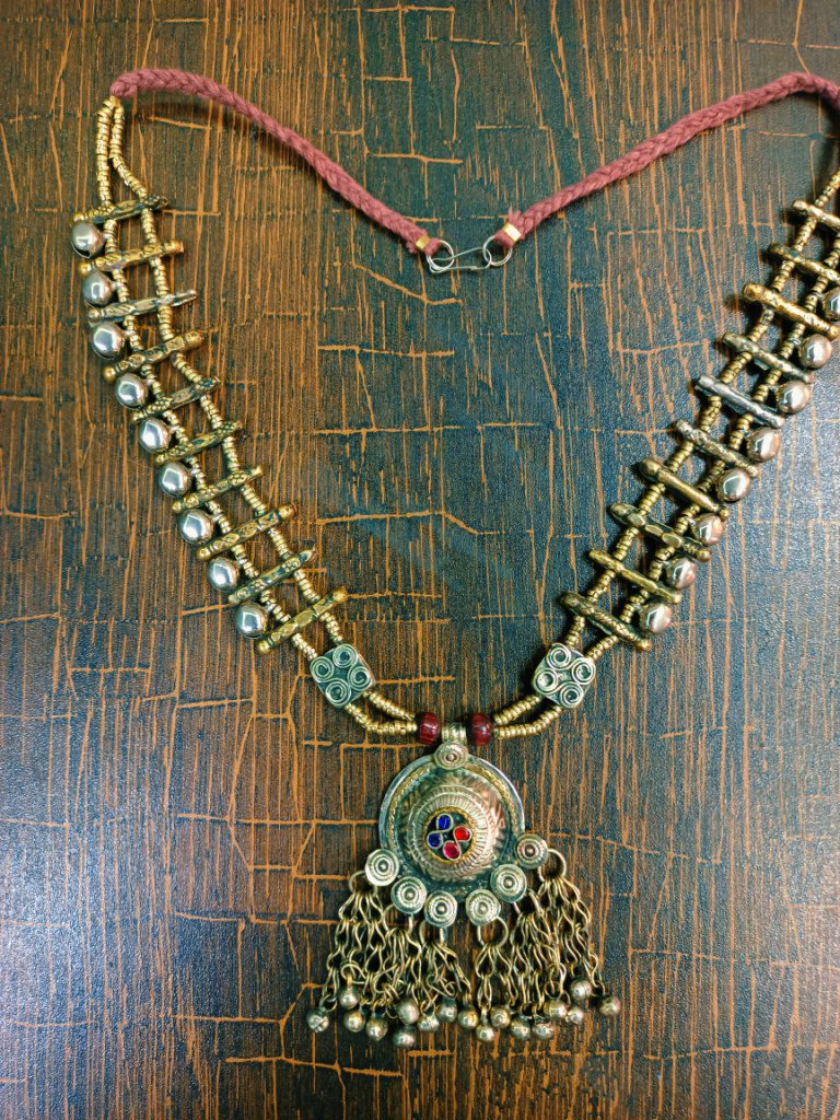 Round Pendant and Bells Gypsy Necklace
