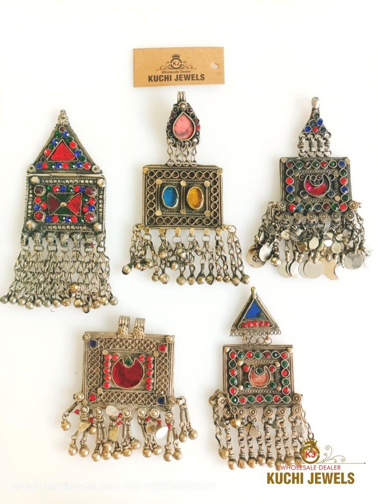 Afghani Old Multi Design Pendant