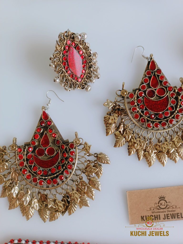 Ethnic Golden Base Tribal Necklace Set