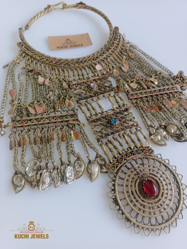 Vintage Long Goldish Tribal Hasli Necklace