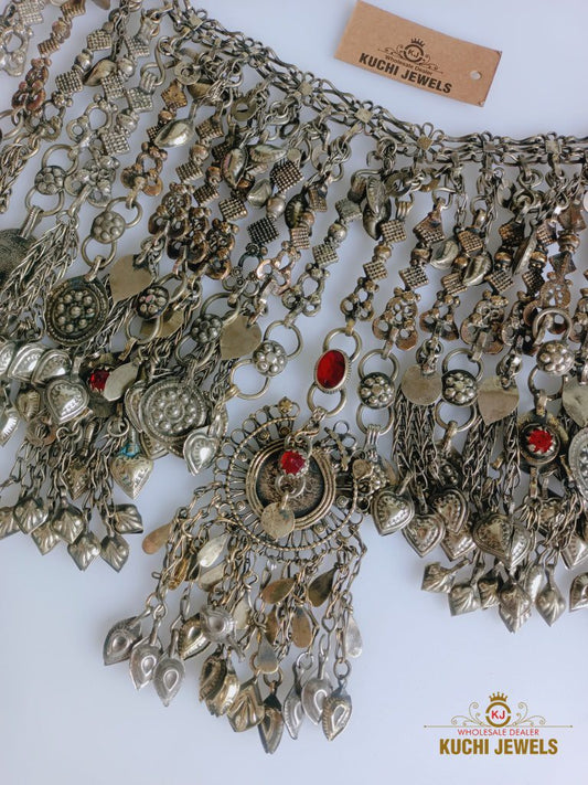 Boho Afghani Tribal Large Necklace
