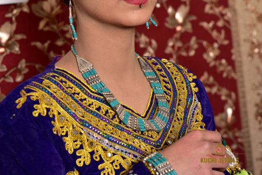 India Stone Necklace Set