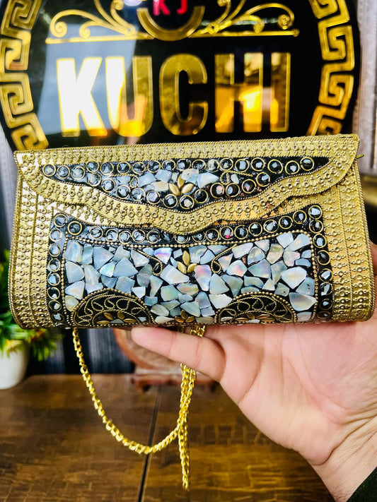 Indian Metal Stone Long Bag