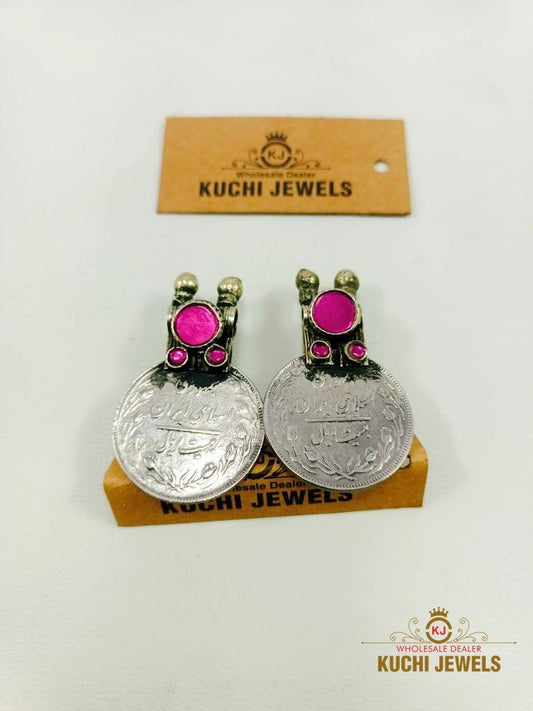 Irani Coins Stone Ear Ring