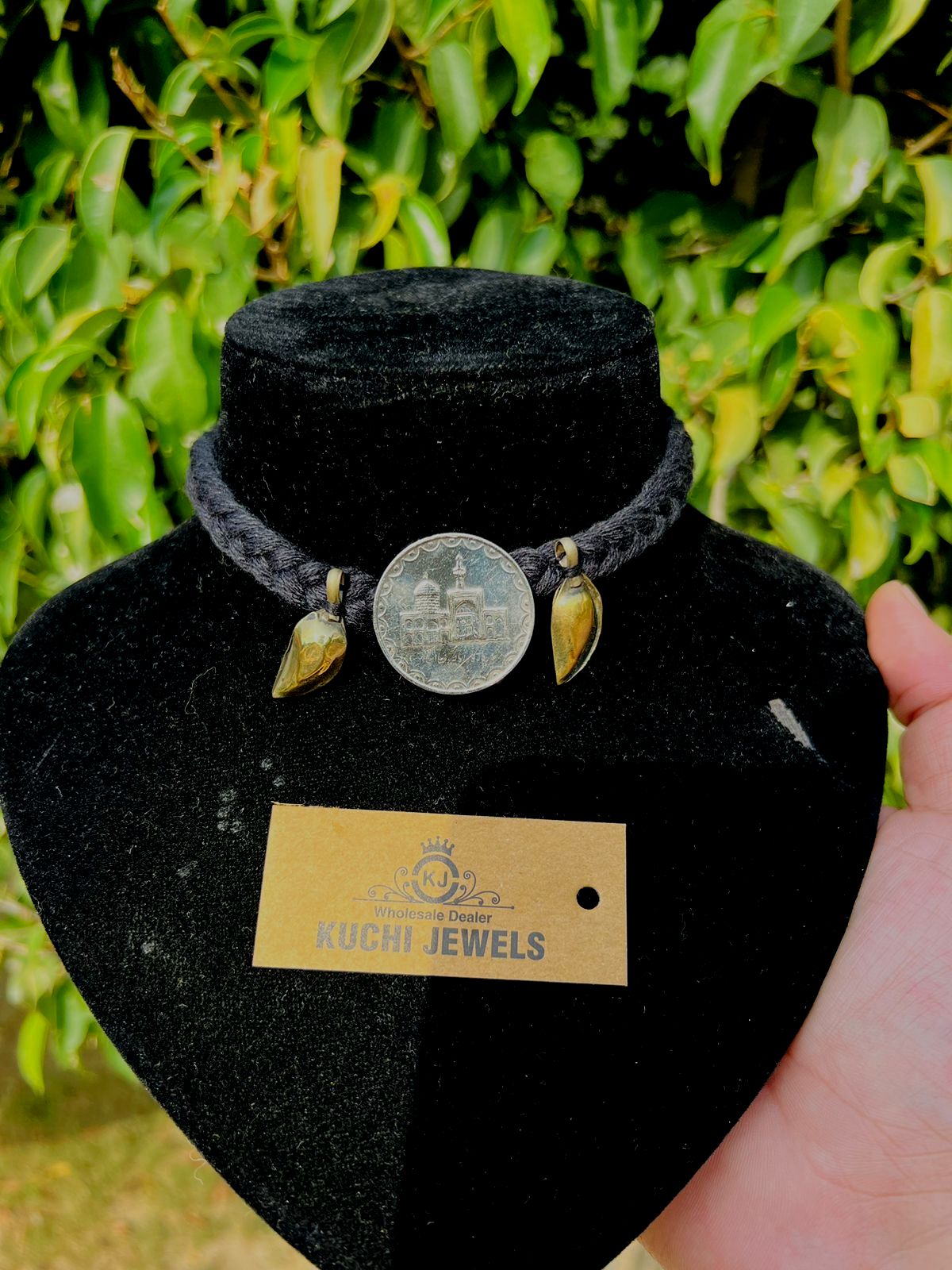 Islamic Coins Black Thread Choker