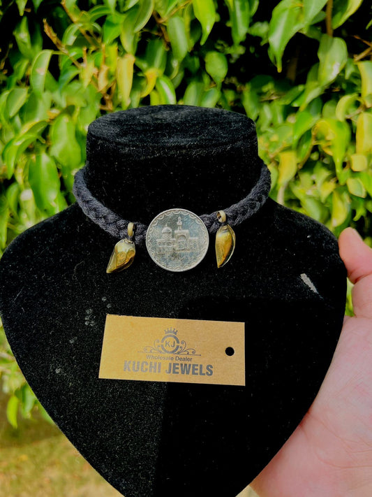 Islamic Coins Black Thread Choker