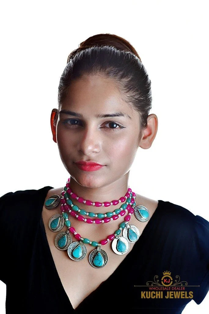 Kuchi Coin and Multi Pearls Choker