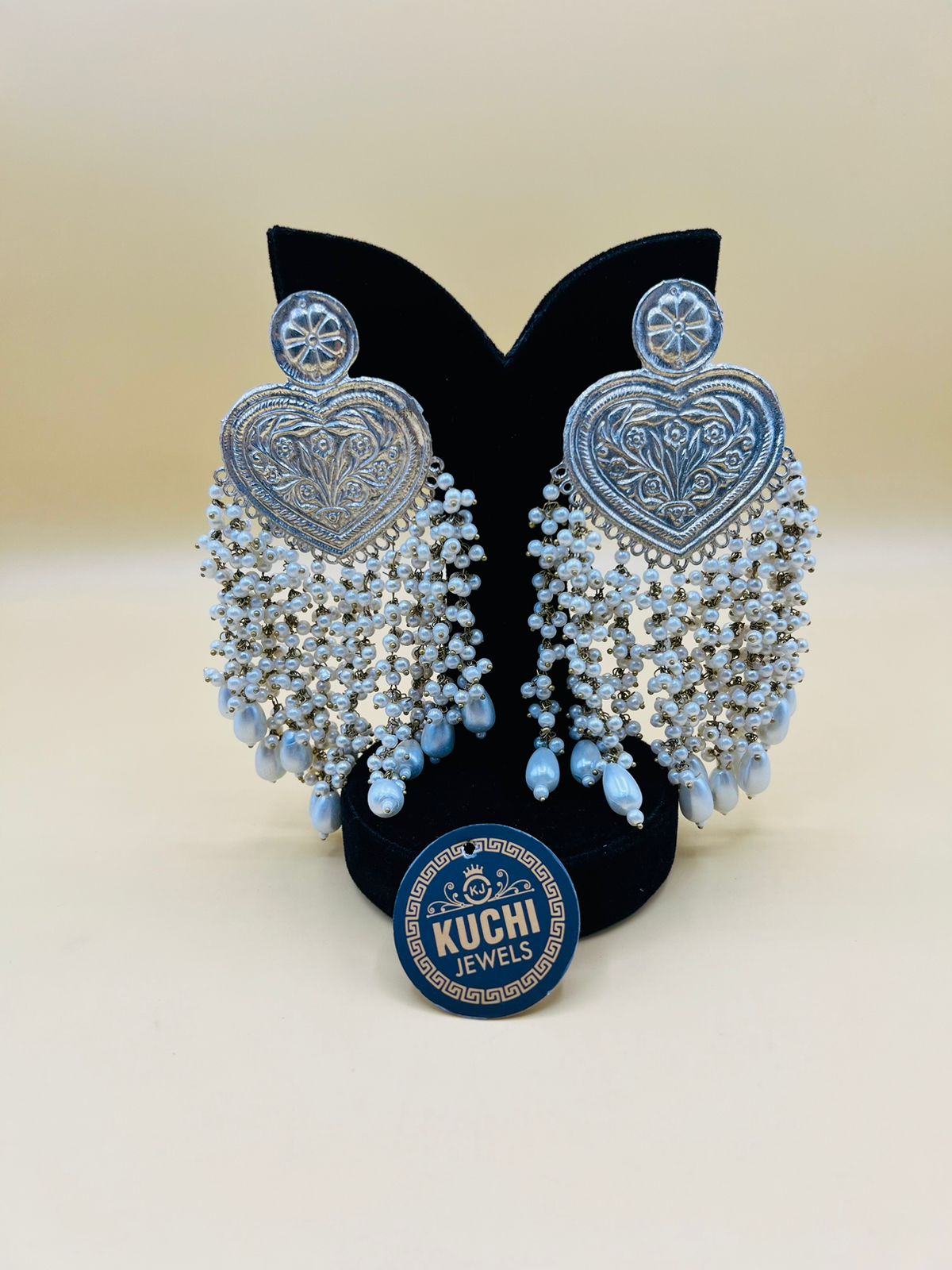 Silver Long Pearl Earrings