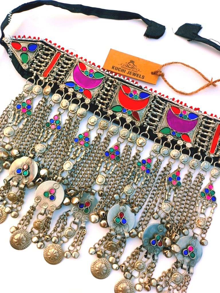 Long Bells with Coins Boho Choker