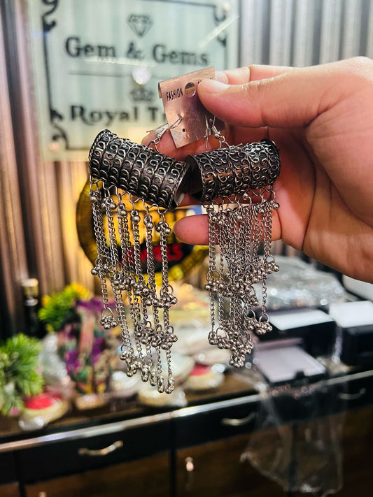 Long Chain Oxidized Earrings